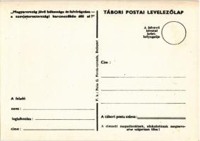 1942 Karácsonya Harcoló honvédeinké és hozzátartozóiké; levente szimbólumokkal. Tábori Postai Levele...