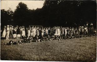 1937 Tusnádfürdő, Baile Tusnad; Szent Imre cserkészcsapat / Hungarian scout camp. photo (ragasztónyomok / gluemarks)