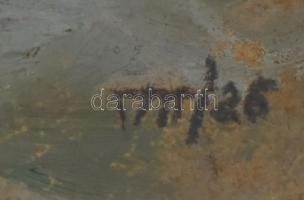 Keleti (Kelety) Gábor (1870-?): Balaton, olaj, karton, kopásnyomokkal, 24×34 cm