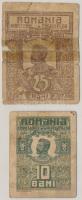 Románia 1917. 10b + 25b T:F,G egyik ragasztott Romania 1917. 10 Bani + 25 Bani C:F,G one taped Krause P#69, P#70