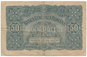 Románia / Német megszállás 1917. 50b T:F,VG Romania / German occupation 1917. 50 Bani C:F,VG Krause ...