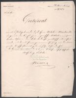 1871-1874 Markovits (Markovics) Miklós vasúti mérnök 3 db irata, 15kr okmánybélyegekkel