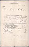 1871-1874 Markovits (Markovics) Miklós vasúti mérnök 3 db irata, 15kr okmánybélyegekkel