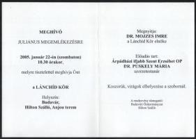 2002 A Lánchíd Kör őszi előadásainak programja, rajta dr. Botlik József történész és Maderspach csal...