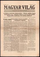 1956 Magyar Világ I. évf. 2. szám, 1956. nov. 2., a címlapon a Varsói Szerződés felmondása és a forradalom egyéb hírei, 4 p.