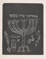 Bálint Endre (1914-1986): Menóra, 1978. Szitanyomat, papír, jelzett, számozott (56/100). 42,5x35 cm.