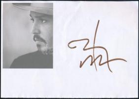 Johnny Depp (1963- ) amerikai színész, producer, zenész aláírása / Signature of Johnny Depp American actor, producer, musician