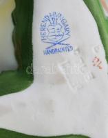 Herendi 2 darab porcelán rózsa, jelzett, kis sérüléssel, d: 3,5-8 cm