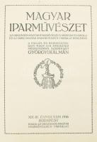 1916 Magyar Iparművészet. Szerk.: Györgyi Kálmán. XIX. évf. Bp., 1916., Országos Magyar Iparművészeti Társulat. Korabeli aranyozott gerincű egészvászon-kötés, kissé foltos&nbsp;gerincen apró sérüléssel, 191-192 oldal hiányzik, néhány kevés lapon szakadással, több lap széle márványfestés okán kissé elszíneződött&nbsp;és néhány kevés lap összeragadt. Több cikkel és reprodukcióval az Erzsébet királyné emlékszobor ügyében.