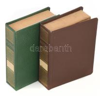 2 db könyv formájú fotótartó doboz, bennük vegyes (családi, utazási, stb.) fotókkal, doboz mérete: 1...