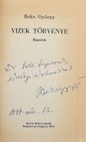 Beke György: Vizek törvénye. Riportok. DEDIKÁLT! Kolozsvár-Napoca, 1977, Dacia. Kiadói kartonált köt...