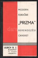 cca 1930 Ulrich BJ. Budapest fürdőszobai kerámiák képes reklám nyomtatvány 4p.