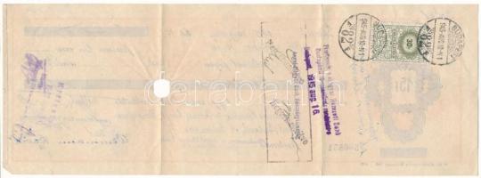 Budapest 1945. "Angol-Magyar Bank Részvénytársaság" kitöltött váltója 15.000P-ről, lyukasz...