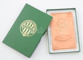 Ferencváros Torna Club FTC / Fradi stadionavató réz plakett, díszdobozban. / Football club 2014 plate in box 7,5x12 cm