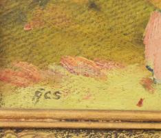 Ács Ferenc (1876-1949): Hazafelé. Olaj, karton. Jelezve balra lent. 13x18 cm. Dekoratív fakeretben. ...