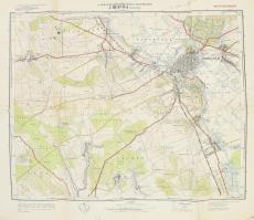 1954 Szegvár és környékének térképe, a Magyar Néphadsereg Vezérkara oktatótérképe, 1 : 25.000, néhány kis sérüléssel, 47,5x46,5 cm