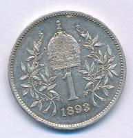 Ausztria 1893. 1K Ag "Ferenc József" T:AU,XF / Austria 1893. 1 Corona "Franz Joseph&q...