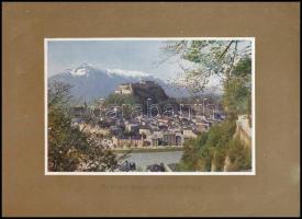 Salzburg, 12 színes képet tartalmazó album, J. Huttegger (Salzburg) kiadása és nyomása, kiadói papír...
