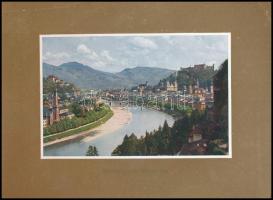 Salzburg, 12 színes képet tartalmazó album, J. Huttegger (Salzburg) kiadása és nyomása, kiadói papír...