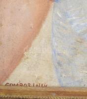 Gombos Székely Lilly (1897-?): Lány kendővel. Olaj, vászon. Jelezve balra lent. 60x50 cm. Apró sérül...