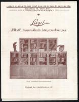 1929 Lingel Károly és Fiai Első Magyar Faáru- és Bútorgyár Lingel-Féle "Elkafi" összerakható könyvszekrény prospektus. Bp., 1929, Ifj. Kellner Ernő, hajtott, 2+1 sztl. lev.