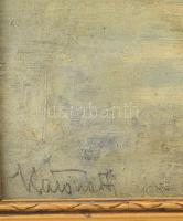 Katona Imre (1930-1997). Kikötő. Olaj, vászon, faroston, jelzett, hátoldalán autográf felirattal. De...