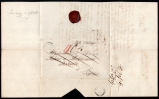 1867 Hátszeg (Erdély), viaszpecsétes hivatali levél román nyelven írva