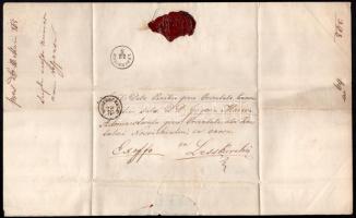 1865 Nagysink (Erdély), viaszpecsétes hivatali levél román nyelven írva