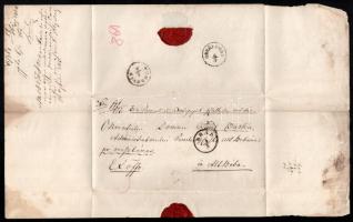 1861 Arad, viaszpecsétes hivatali levél román nyelven írva