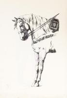 Katona Imre (1930-1997): 4 db vázlatfüzet több mint 40 db rajzzal (női aktok, lovak, katonák, Tokaji...