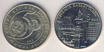 Kazahsztán 1995. 20T "5 éves a függetlenség" + 1996. 20T "50 éves az ENSZ" T:BU