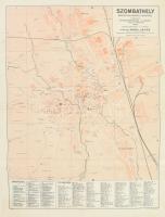 1928 Szombathely rend. tan. város térképe, kiegészítve Gyöngyösszőllős és Kámon községek térképével, 1 : 10.000, kiadja: Nagy Lajos könyv- és papírkereskedése, minimálisan foltos, 62,5x47 cm