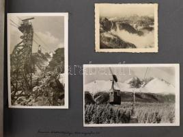 cca 1948 Tátra / Magas-Tátra fényképalbum, benne kb. 100 db fénykép és képeslap