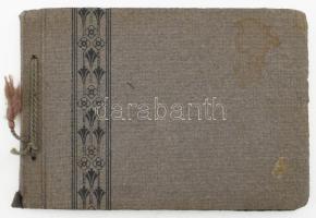 1915 Harctéri fotóalbum, benne 41 darab cca 4,5x6,5 cm-es fotóval, közte fotókkal a IV. hadsereg aut...