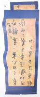 1988 Nagyméretű kínai falinaptár, kopásnyomokkal, kis sérülésekkel, 105x37 cm / 1988 Large-size Chinese calendar, slightly worn