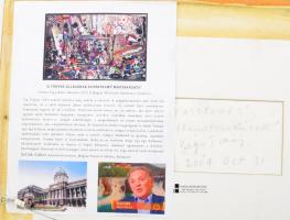 Tommy Vig (1938-): Kereszteződések (crossroads). Vegyes technika, papír, jelzett a hátoldalán. Üvege...