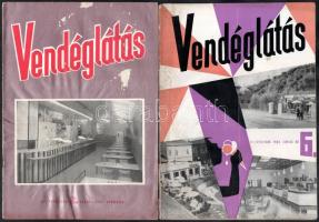 1959-1962 Vendéglátás folyóirat 3 száma. Változó állapotban, az egyik borító foltos, szakadt. + 1961 Balaton. Bp., IBUSZ. Német nyelven. Gazdag képanyaggal illusztrált. Papírkötés, szakadozott borítóval, sérült gerinccel.