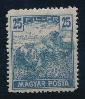 Belatinc 1919 Magyar Posta 25f Bodor vizsgálójellel (hiányzó sarok / missing corner)