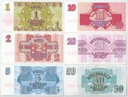 Lettország 1992. 1R-50R (6xklf) T:AU-F
Latvia 1992. 1 Rublis - 50 Rublu (6xdiff) C:AU-F