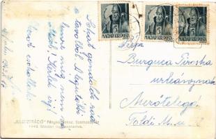 1943 Szilágynagyfalu, Nusfalau; Református templom, kultúrház és bejárata, Római katolikus templom, ...