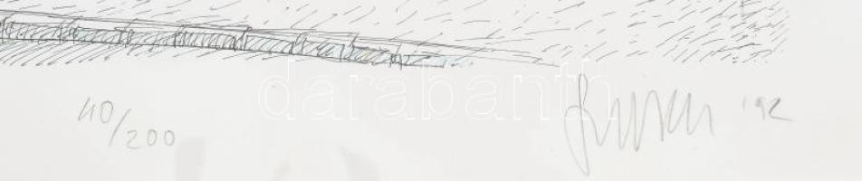 Szurcsik József (1959-): Nagytemplom (Vác), 1992. Ofszet litográfia, papír, jelzett, számozott (40/2...