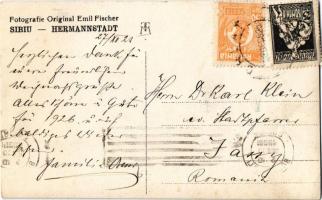 1925 Nagyszeben, Hermannstadt, Sibiu; Hundsrücken / Evangélikus templom télen, óriás hótakaró / Luth...