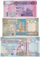 Líbia DN (2002) 1/4D + 1/2D + 2013. 1D T:UNC-F Libya ND (2002) 1/4 Dinar + 1/2 Dinar + 2013. 1 Dinar C:UNC-F