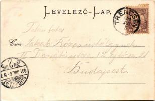 1901 Trencsén, Trencín; Szt. Anna tér, templom. Gansel Lipót kiadása / square, church