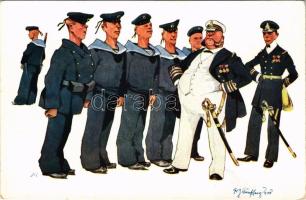 Austro-Hungarian Navy, K.u.K. Kriegsmarine art postcard, humour. B.K.W.I. 441-11. s: Schönpflug