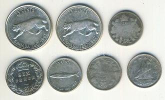 Kis Ag tétel, benne brit és kanadai pénzek 7db T:2,3,4