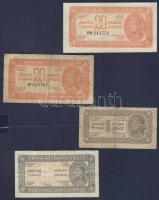 Jugoszlávia 1944. 1D vastag papíron + 10D + 20D (2x) T:III,III-