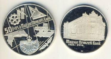 1974. 50Ft Ag + 100Ft Ag "50 éves az MNB" T:PP Csak 6000db!