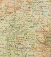 cca 1910 Magyar politikai térképe, 1:2.400.000, Bp., Magyar Földrajzi Intézet, üvegezett fa keretben...