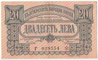 Bulgária / Szófia 1943. 20L T:F szép papír Bulgaria / Sofia 1943. 20 Leva C:F fine paper Krause P#63a